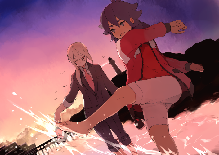 afuro terumi and kishibe taiga (inazuma eleven and 1 more) drawn by tokio_neo