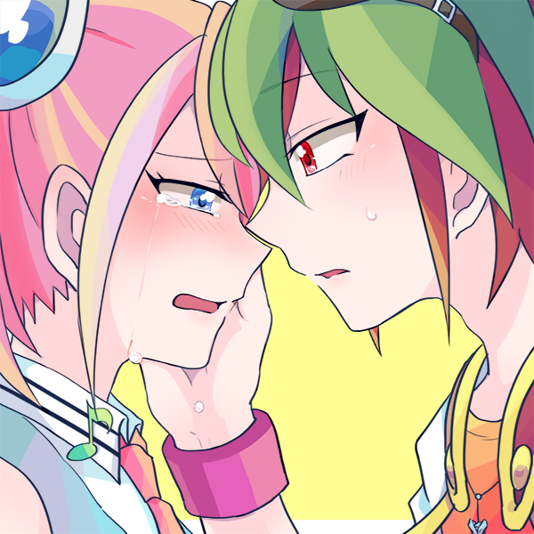 hiiragi yuzu and sakaki yuya (yu-gi-oh! and 1 more) drawn by aluminea