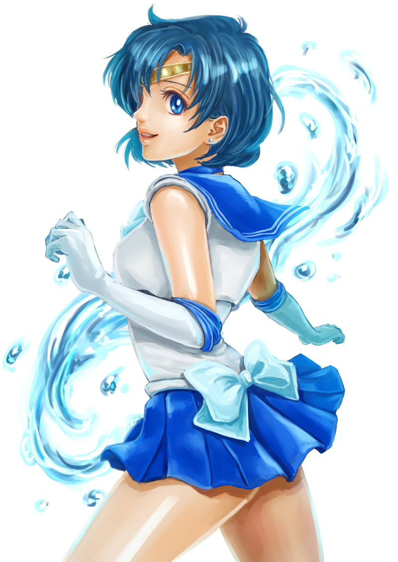 mizuno ami and sailor mercury (bishoujo senshi sailor moon) drawn by hakobi_(8kb)