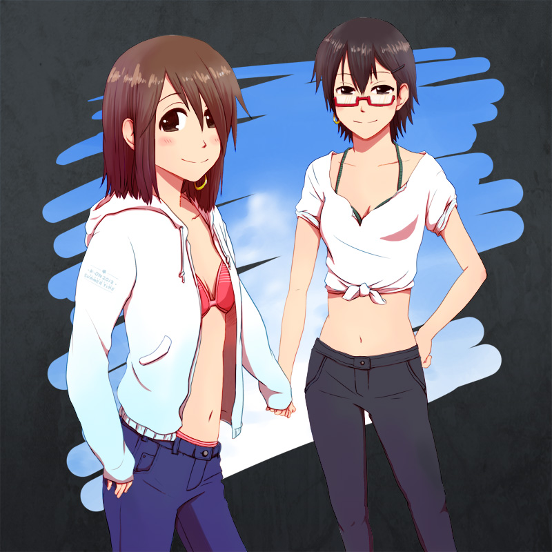 hirasawa yui and manabe nodoka (k-on!) drawn by bonjin