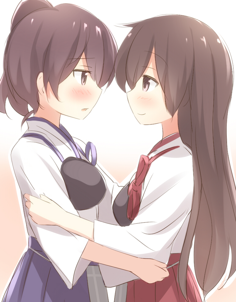 kaga and akagi (kantai collection) drawn by ran_(9ens2000)