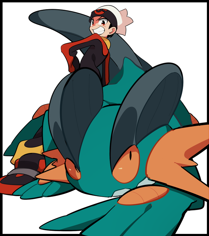 brendan and swampert (pokemon and 1 more) drawn by sameyama_jiro