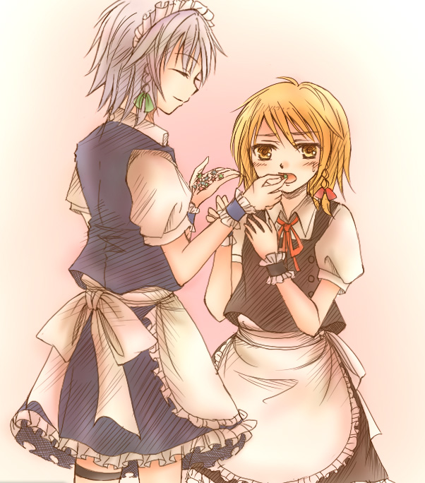 kirisame marisa and izayoi sakuya (touhou) drawn by nagasawa_(tthnhk)