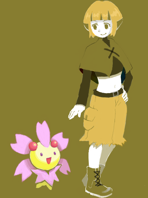 gardenia and cherrim (pokemon and 1 more) drawn by shikanikawa