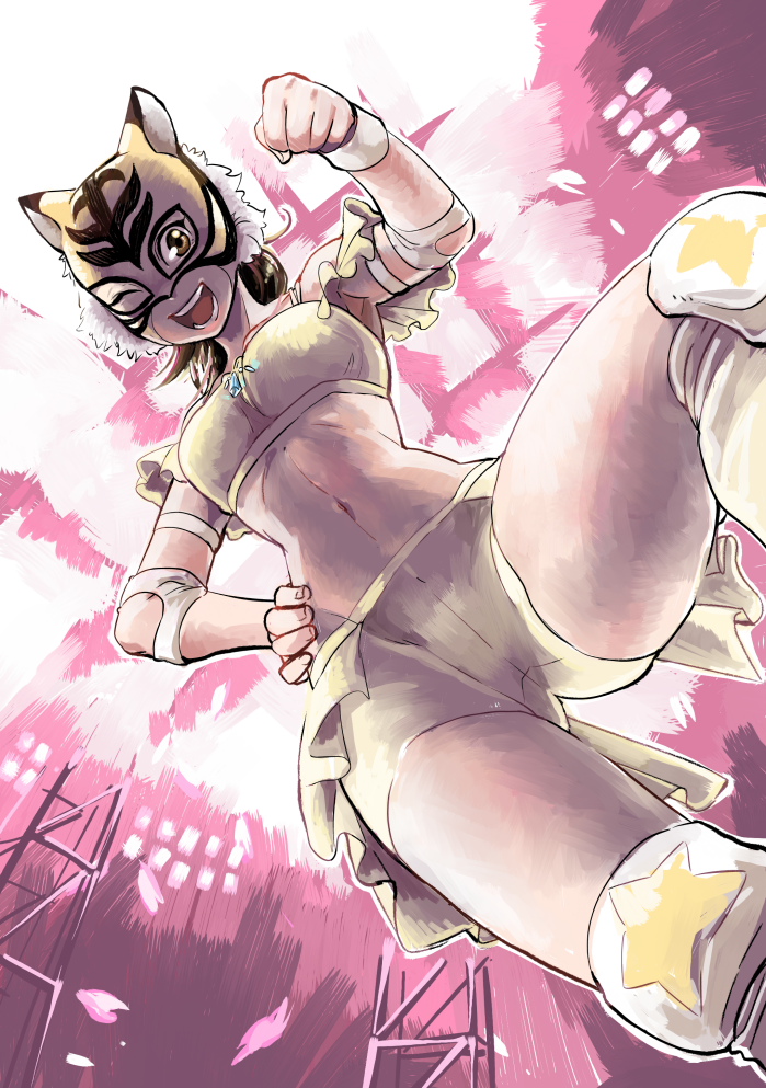 takaoka haruna and spring tiger (tiger mask and 1 more) drawn by tadano_akane
