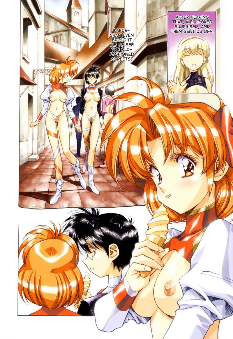 rachel shiori guardian, kaede, and mei (ragnarock city) drawn by urushihara_satoshi