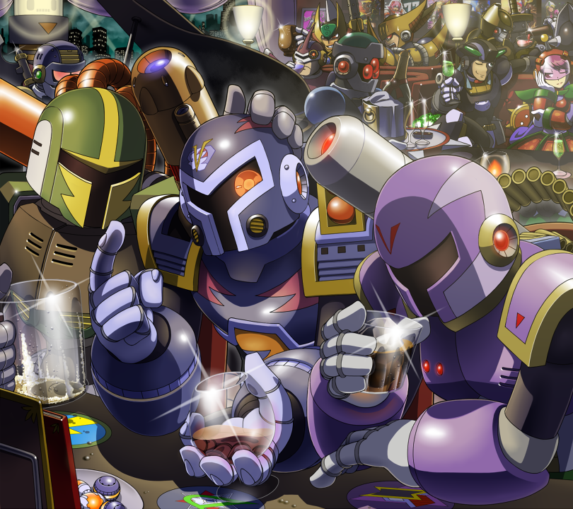 vile, dynamo, double, vile mkii, vile v, and 4 more (mega man and 7 more) drawn by napo