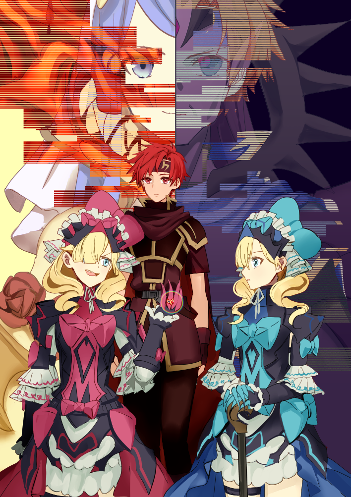 lumera, marni, madeline, and roy (fire emblem and 2 more) drawn by shoochiku_bai