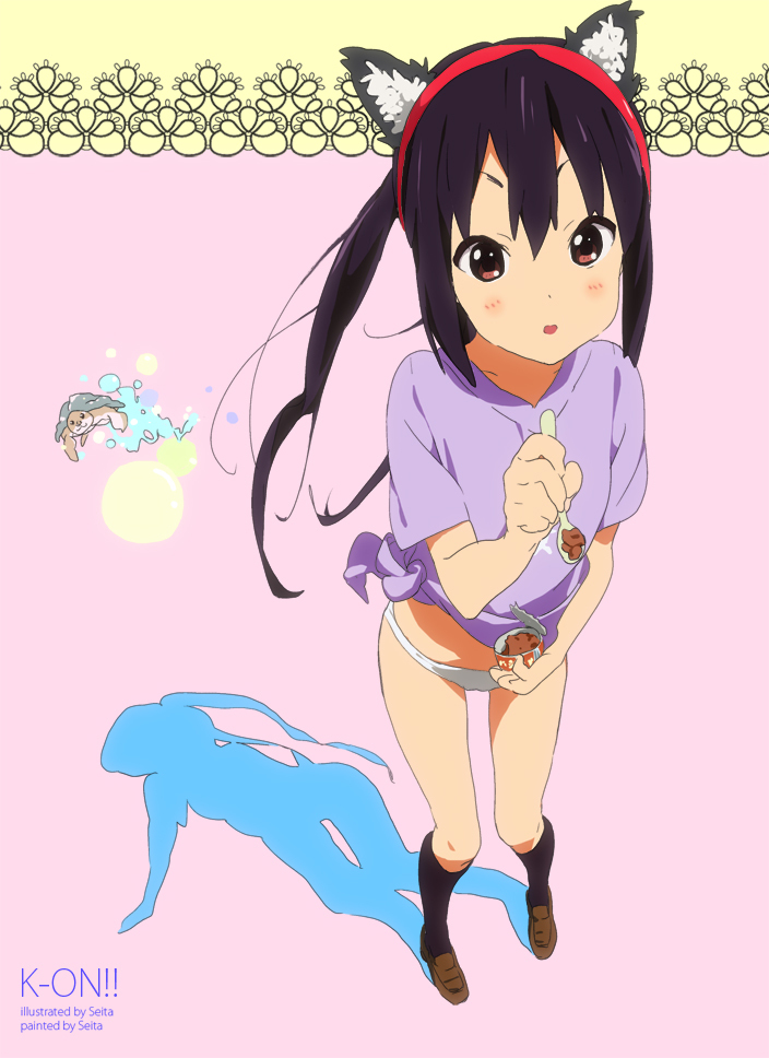 nakano azusa and ton-chan (k-on!) drawn by seita000