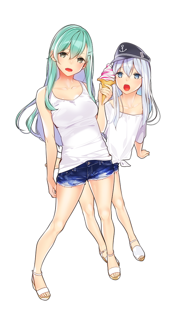 hibiki and suzuya (kantai collection) drawn by ama_mitsuki