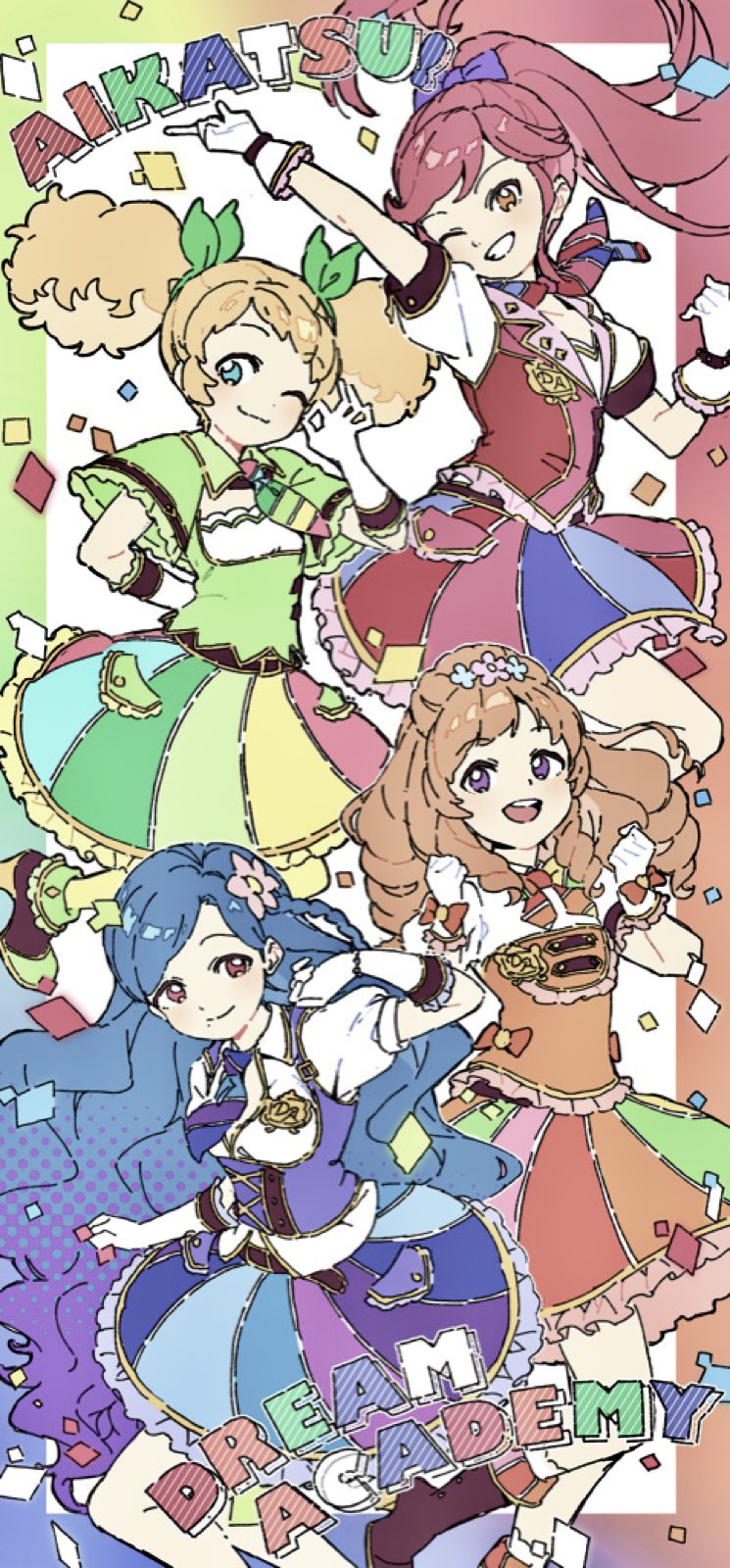 saegusa kii, otoshiro seira, kazesawa sora, and himesato maria (aikatsu!) drawn by ginjiro_(ginjiroxx)