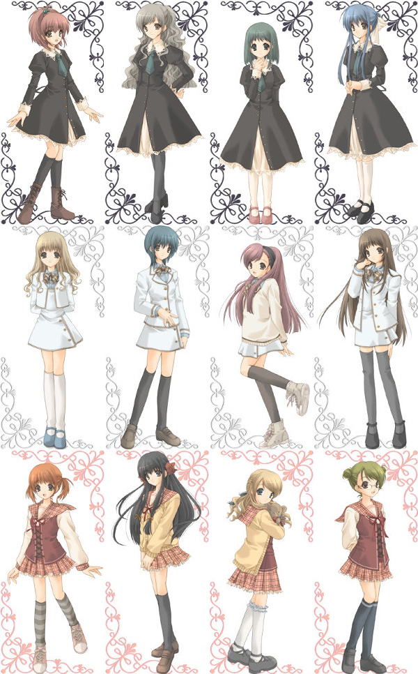 aoi nagisa, suzumi tamao, hanazono shizuma, nanto yaya, minamoto chikaru, and 7 more (strawberry panic!) drawn by maki_chitose
