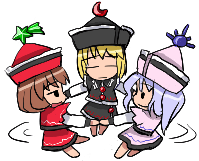 lunasa prismriver, merlin prismriver, and lyrica prismriver (touhou) drawn by hirosato
