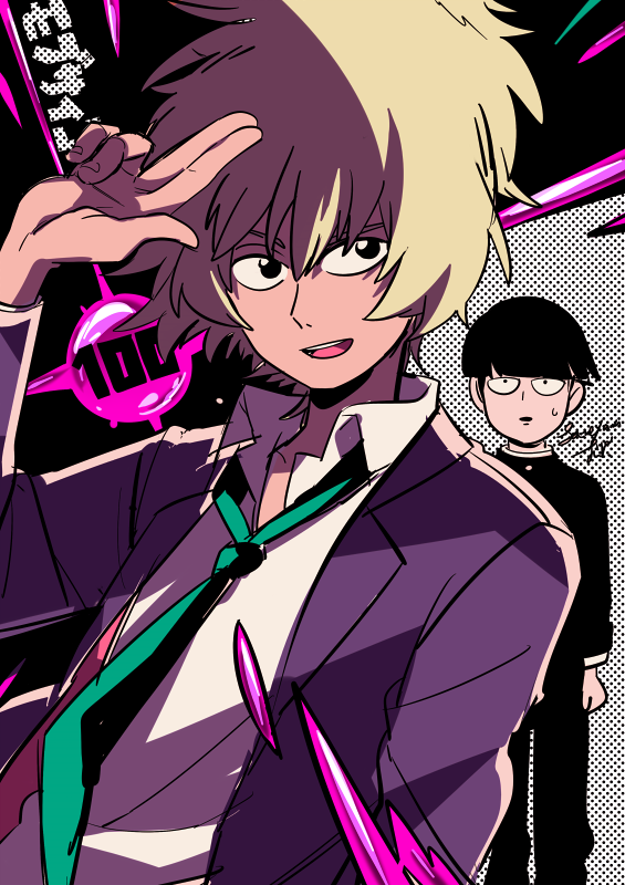 kageyama shigeo and hanazawa teruki (mob psycho 100) drawn by sameyama_jiro