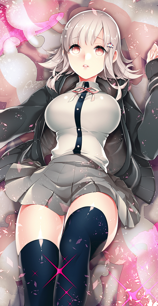 nanami chiaki and monomi (danganronpa and 2 more) drawn by mirunai