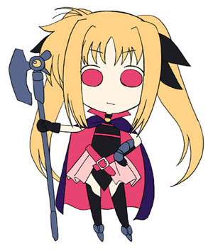 fate testarossa and bardiche (lyrical nanoha and 2 more) drawn by takanashi