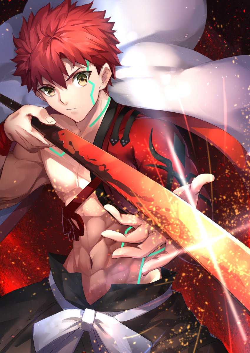 emiya shirou and senji muramasa (fate and 1 more) drawn by herigaru_(fvgyvr000)