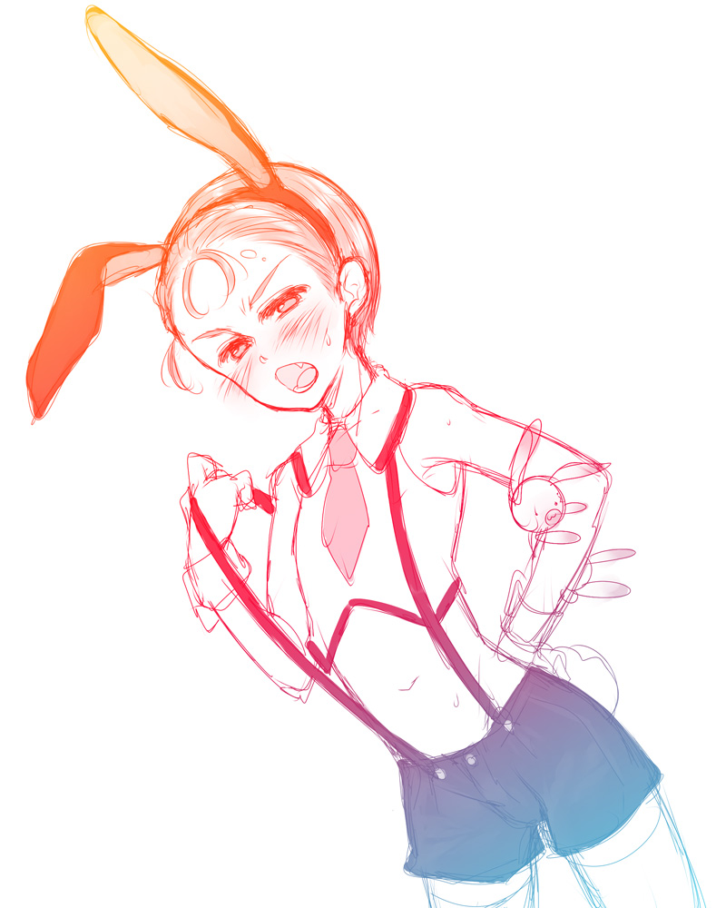 minase iori and usa-chan (idolmaster) drawn by niruho