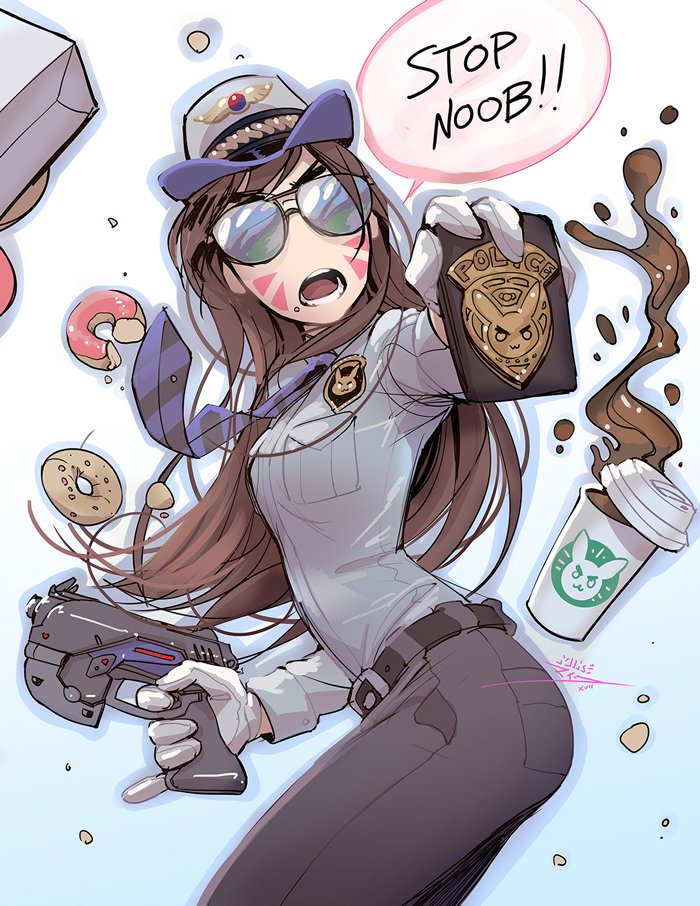 d.va and officer d.va (overwatch and 2 more) drawn by vashperado