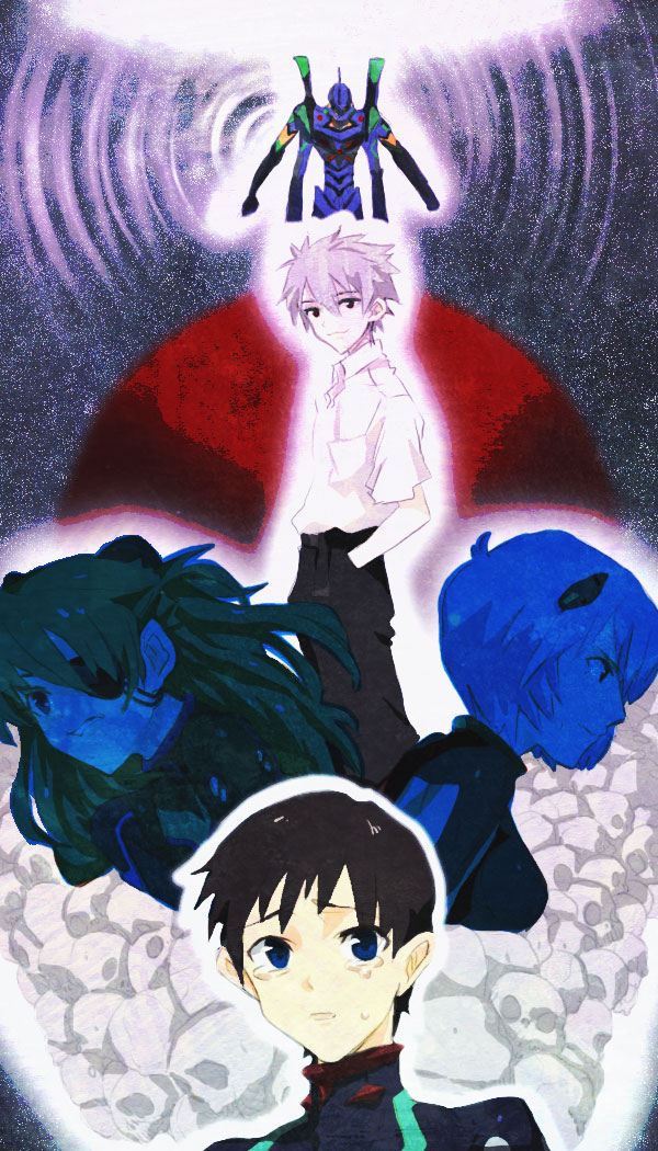 souryuu asuka langley, ayanami rei, ikari shinji, nagisa kaworu, and eva 13 (neon genesis evangelion and 2 more) drawn by nozawa_yukiko