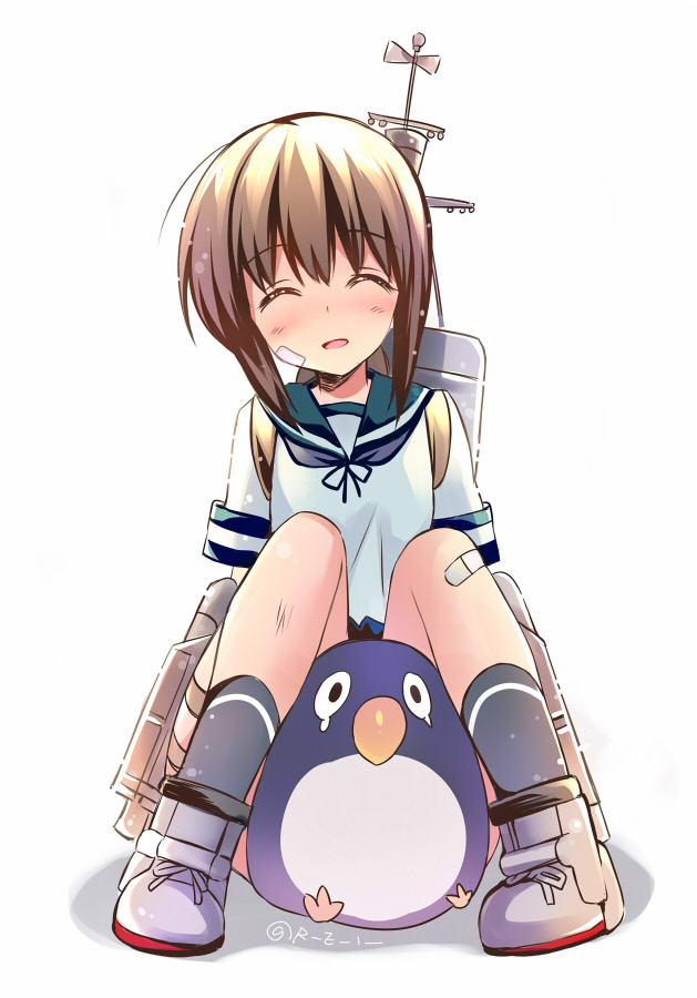 fubuki and failure penguin (kantai collection) drawn by rei_(rei's_room)