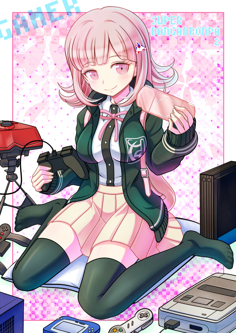nanami chiaki (danganronpa and 3 more) drawn by qontamblue