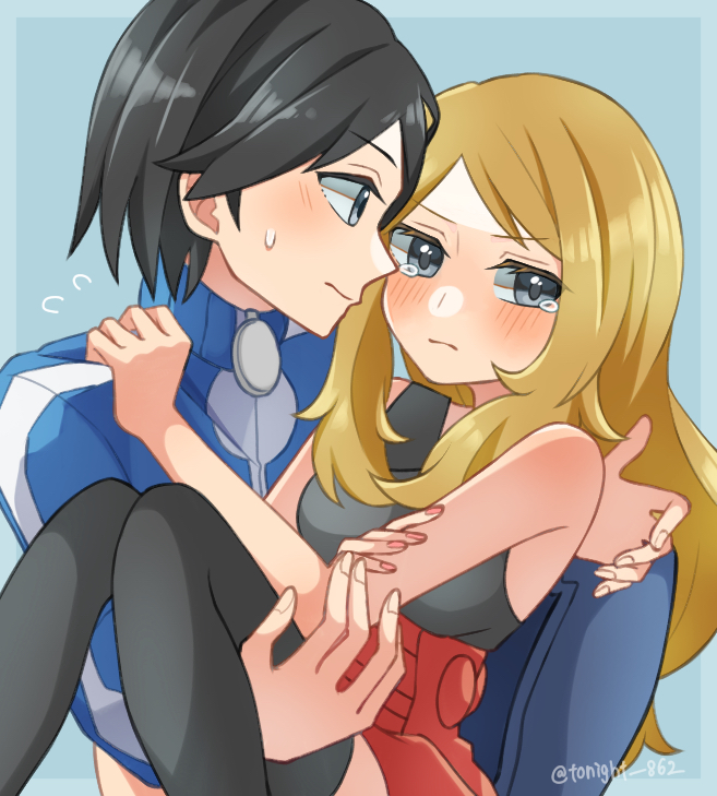 serena and calem (pokemon and 1 more) drawn by rain_(tonight_862)
