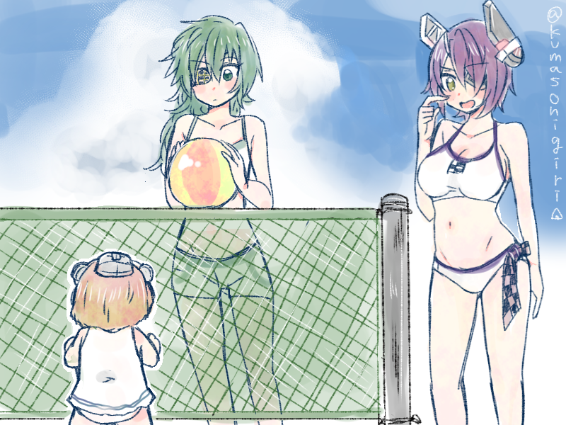 tenryuu, yukikaze, and kiso (kantai collection) drawn by onigiri_noka