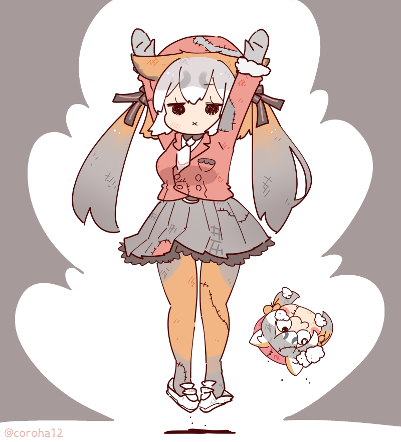 island fox and kanihai (kemono friends and 1 more) drawn by coroha