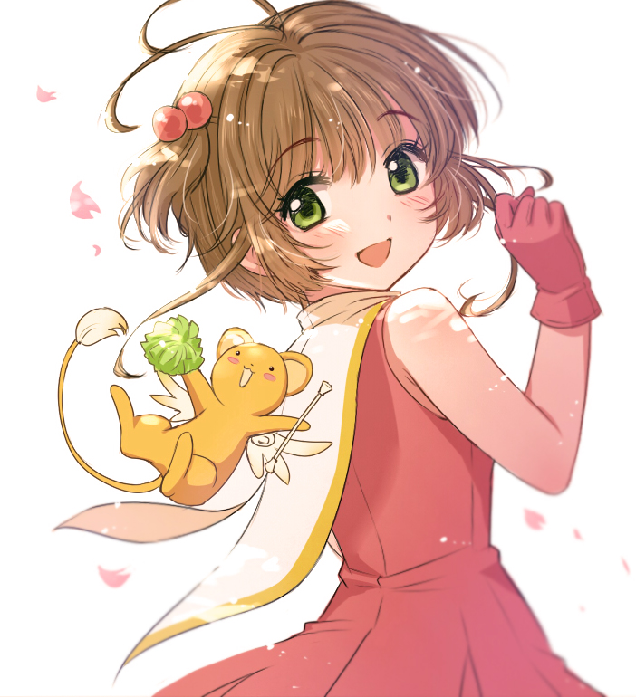 kinomoto sakura and kero (cardcaptor sakura) drawn by tsukana_(saba_mizore)