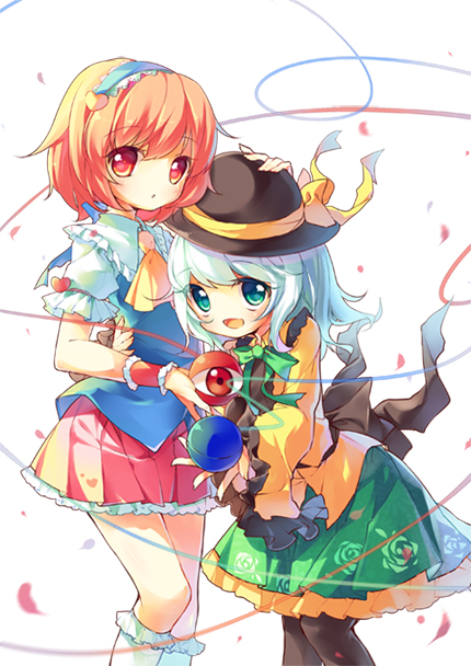 komeiji koishi and komeiji satori (touhou) drawn by pf