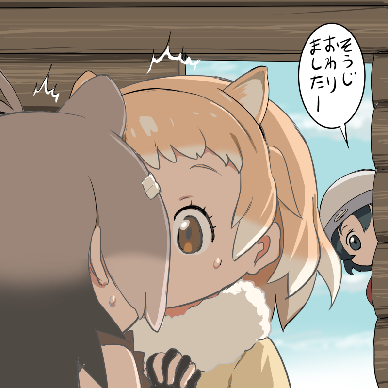 kaban, american beaver, and black-tailed prairie dog (kemono friends) drawn by mushi_gyouza