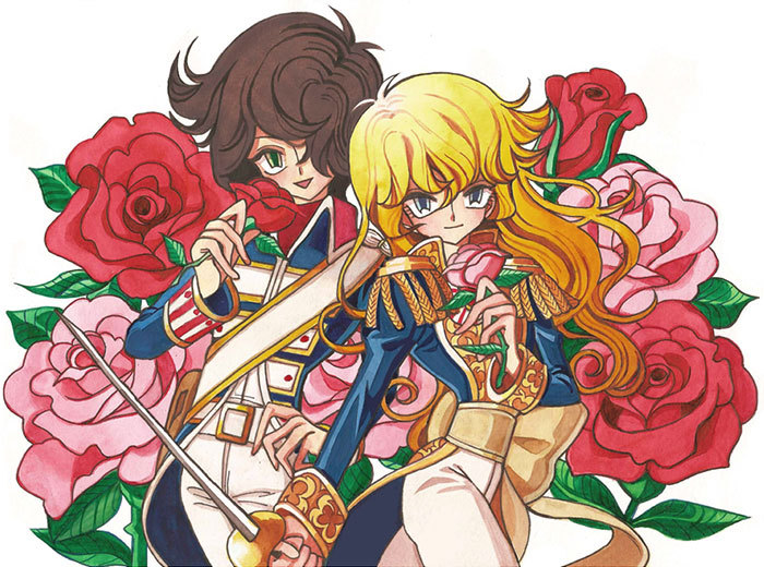 oscar francois de jarjayes and andre grandier (versailles no bara) drawn by meremero