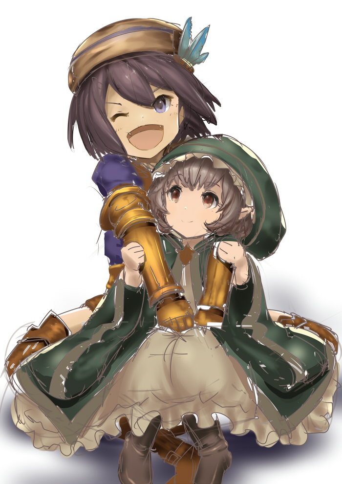 feena and minigob (granblue fantasy and 1 more) drawn by o_(rakkasei)