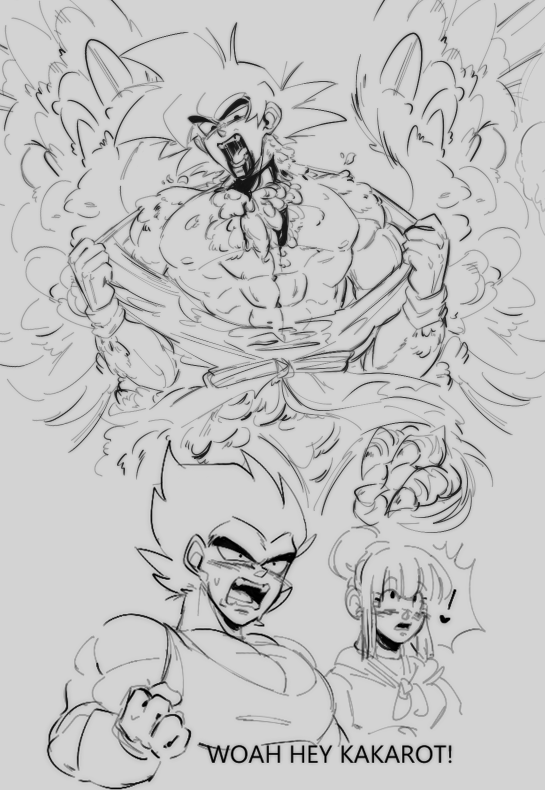 son goku, falin touden, vegeta, and chi-chi (dragon ball and 2 more) drawn by sake_(sak3_xml)