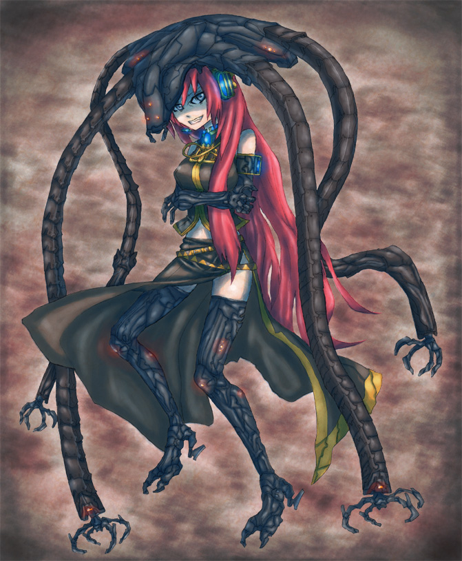 megurine luka and laughing octopus (vocaloid and 3 more) drawn by panzer_(p.z)