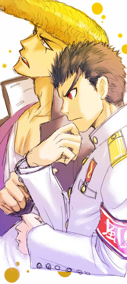 ishimaru kiyotaka and owada mondo (danganronpa and 1 more) drawn by hige_(yosemite)