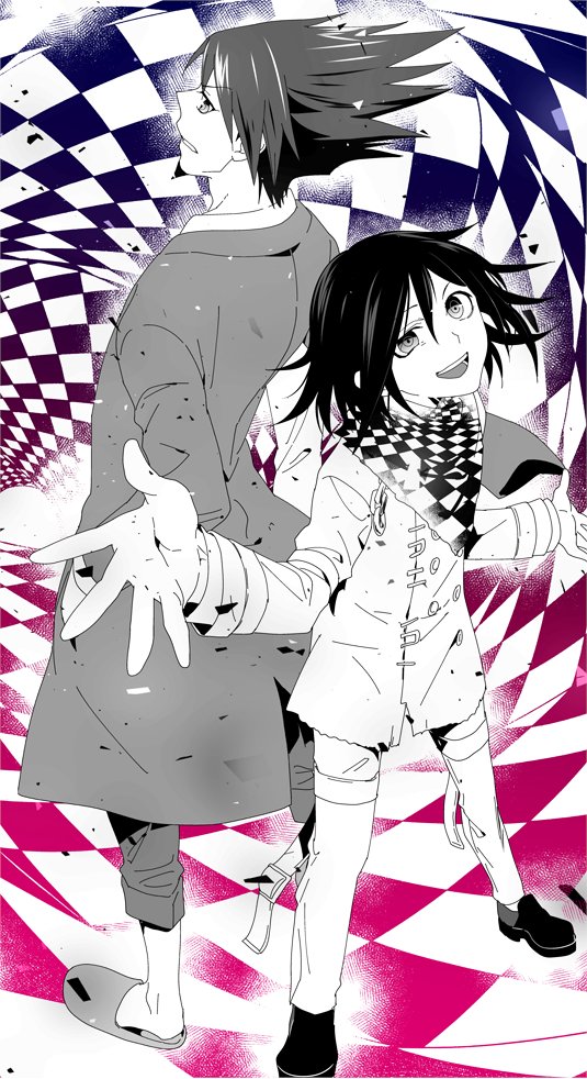 oma kokichi and momota kaito (danganronpa and 1 more) drawn by ikuhashi_muiko
