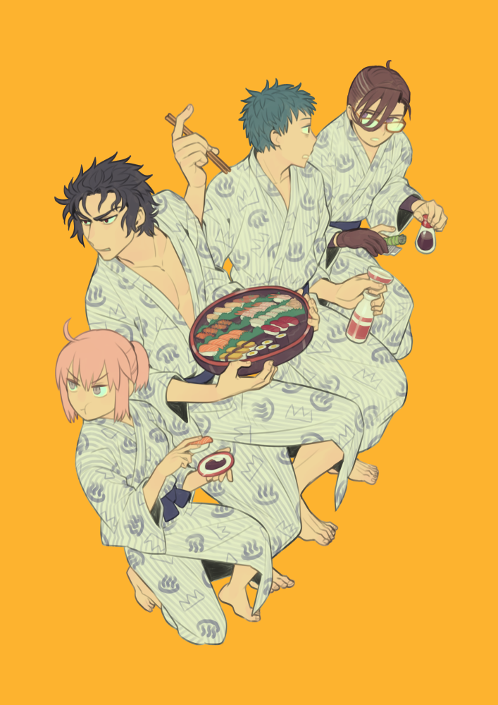 okita souji, saitou hajime, hijikata toshizou, and yamanami keisuke (fate and 1 more) drawn by ooba