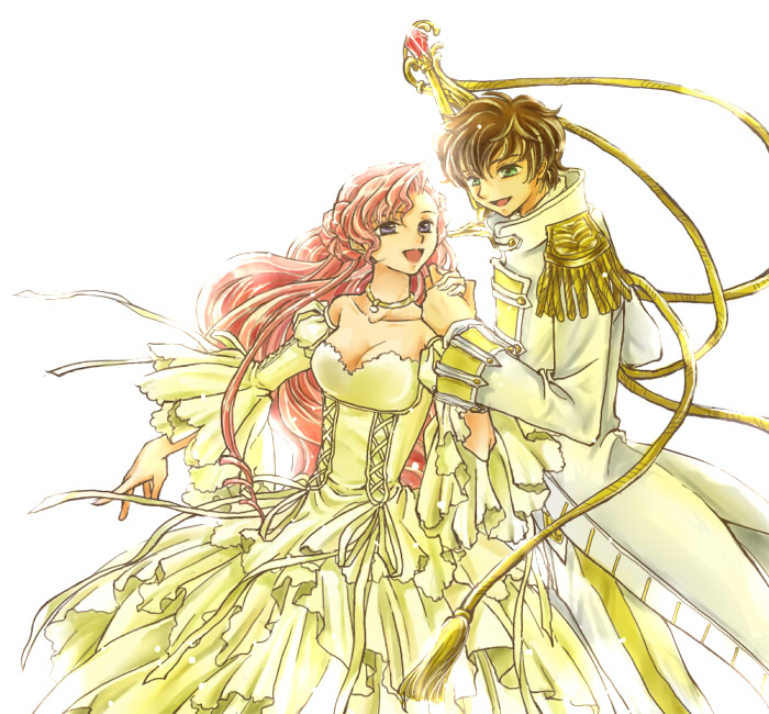 kururugi suzaku and euphemia li britannia (code geass) drawn by pesu