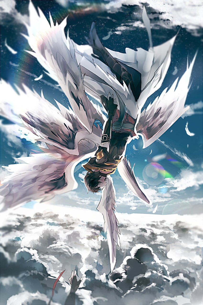 sandalphon and lucifer (granblue fantasy) drawn by efu_(angelschatedral99)