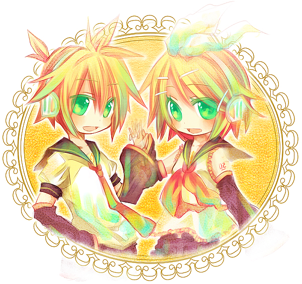 kagamine rin and kagamine len (vocaloid) drawn by aruya_(flosrota)