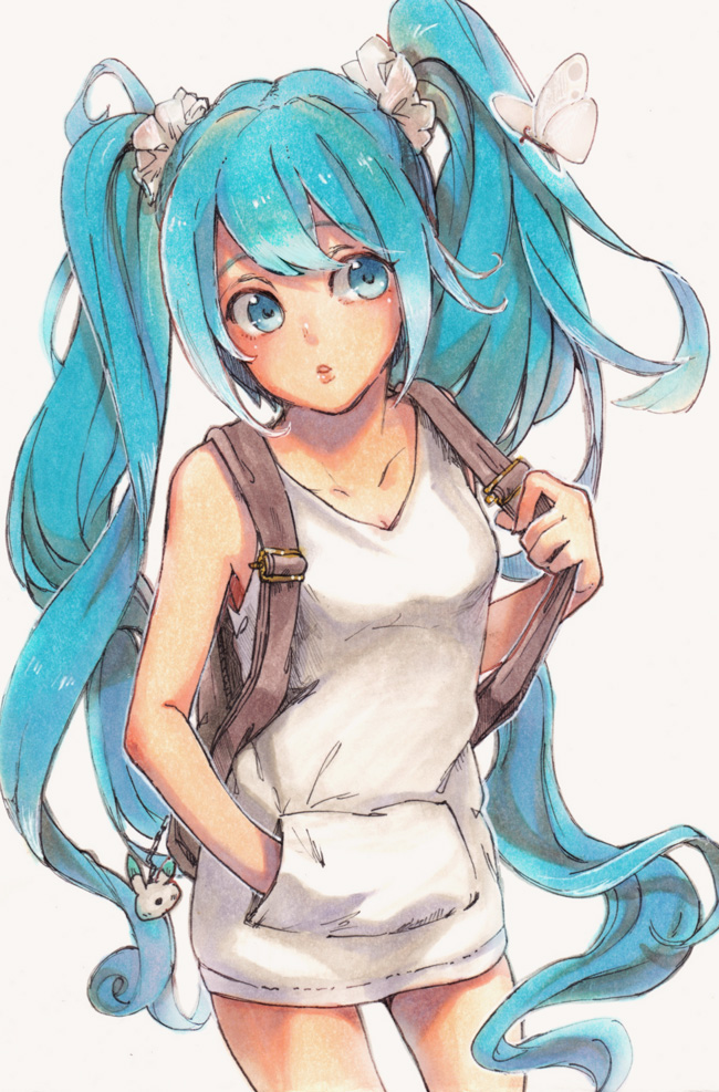 hatsune miku (vocaloid) drawn by gon_(gororingo)