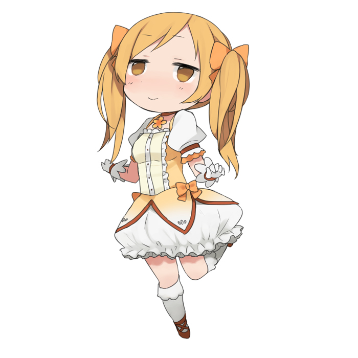 kaname madoka and tomoe mami (mahou shoujo madoka magica) drawn by tsuduya_(knt31)