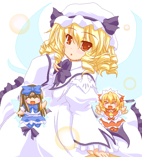 star sapphire, luna child, and sunny milk (touhou) drawn by marimo_(artist)