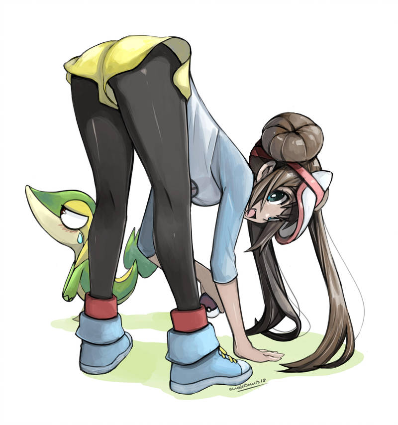 rosa and snivy (pokemon and 1 more) drawn by eudetenis