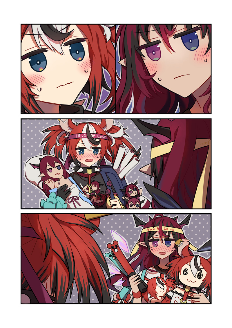 hakos baelz, irys, and dollrys (hololive and 1 more) drawn by lei_(shizuiza)