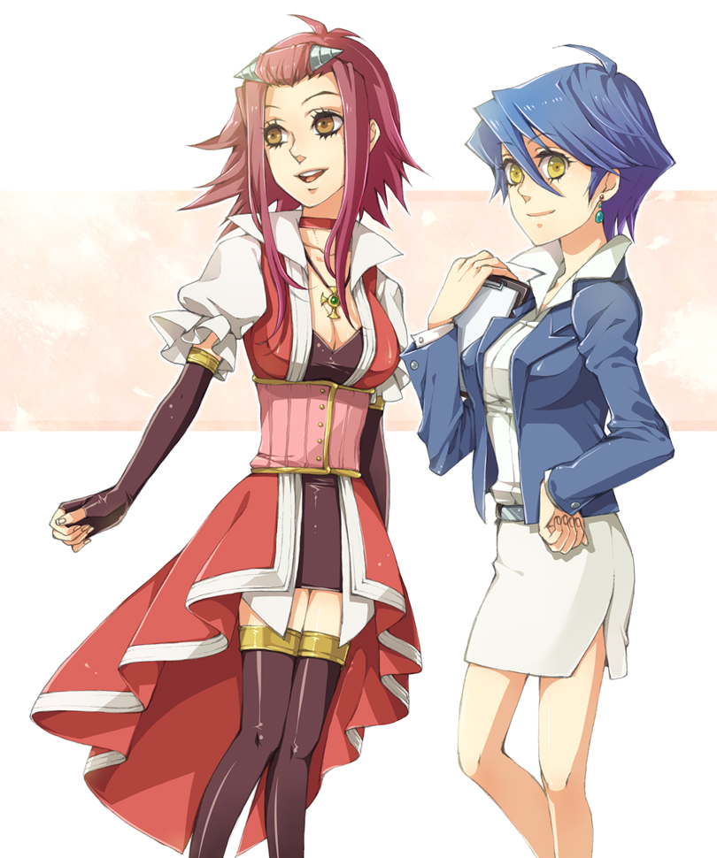 izayoi aki and sagiri mikage (yu-gi-oh! and 1 more) drawn by himekawa_donki