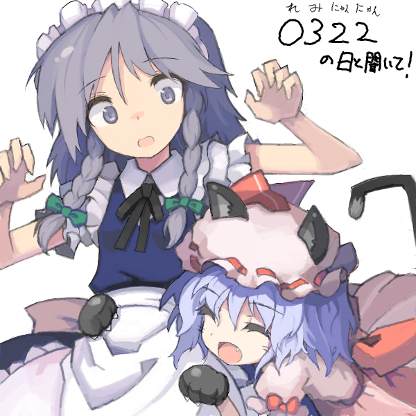 remilia scarlet and izayoi sakuya (touhou) drawn by pera