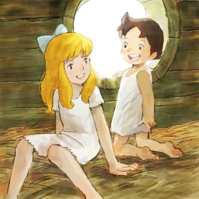 heidi and klara sesemann (world masterpiece theater and 1 more) drawn by sakai_yume